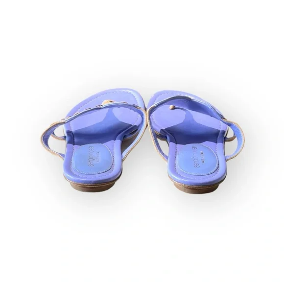 Sergio Rossi ❤︎︎ Heart Shaped Thong Leather Sandals ❤︎︎ Cornflower Blue ❤︎︎ 36 - Picture 5 of 16